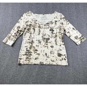 Womens Long Sleeve Printed Blouse Size Medium